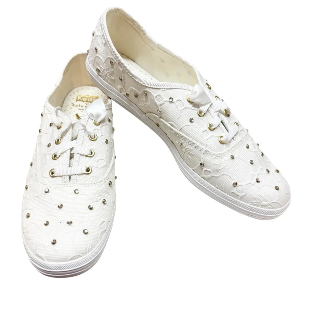 Keds X Kate Spade New York Champion Bridal Lace Sneakers White WF64678 Size 8 - Picture 1 of 11